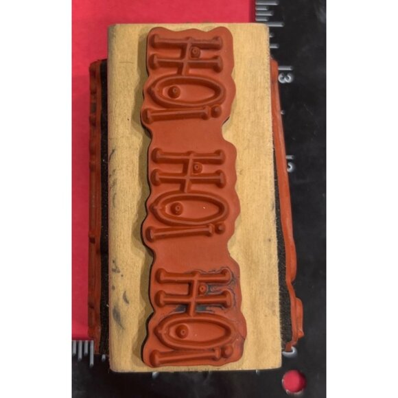 Vintage Christmas Wood Mounted Rubber Stamp 4in1 By PLAID 47235 - Picture 5 of 6